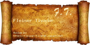Fleiser Tivadar névjegykártya